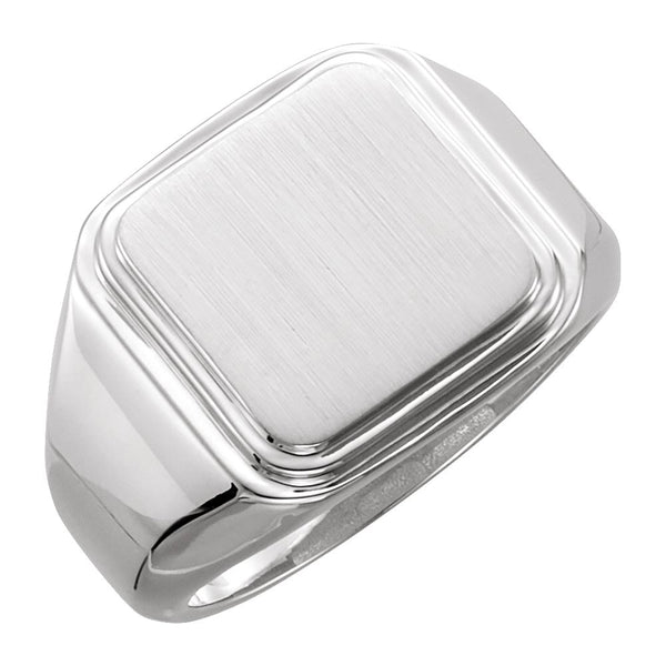 Sterling Silver Posh Mommy® Men's Square Signet Ring, Size 11