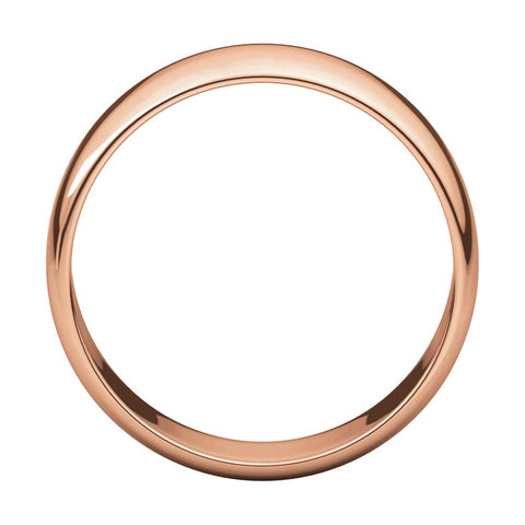 14k Rose Gold 7mm Half Round Light Band, Size 6.5