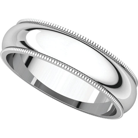 Sterling Silver 5mm Milgrain Comfort Fit Band, Size 7
