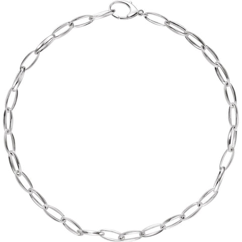 Sterling Silver 7.25mm Oval Link 17" Chain