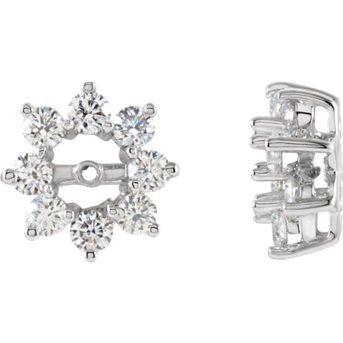 14k White Gold Diamond Earring Jacket