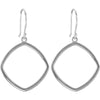 Pair of Square Shaped Earrings in 14k White Gold