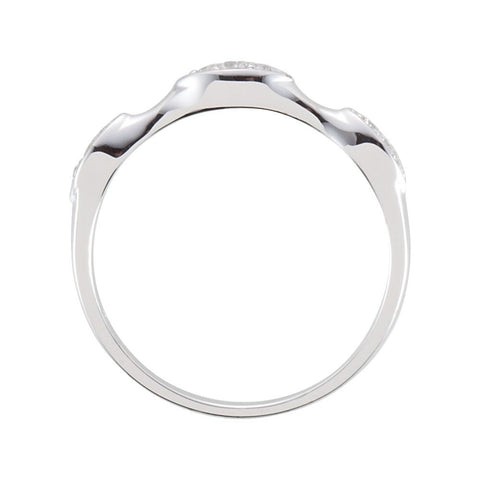 14k White Gold Stackable Diamond Ring, Size 7
