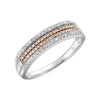 14k White Gold & 14k Rose Gold Plated 1/4 ctw. Diamond Ring, Size 7