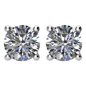Platinum 1/2 CTW Diamond Platinum Friction Post Stud Earrings