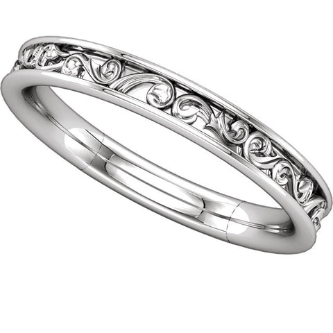 14k White Gold Sculptural-Inspired Band , Size 7
