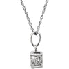 14k White Gold 1/3 CTW Diamond Cluster 18" Necklace