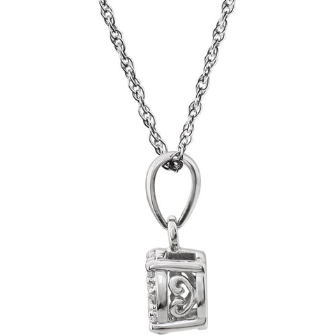 14k White Gold 1/5 CTW Diamond Cluster 18" Necklace