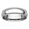 Platinum 5mm Double Milgrain Comfort Fit Band, Size 10