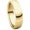 14k Yellow Gold 6mm Heavy Comfort Fit Band, Size 10.5