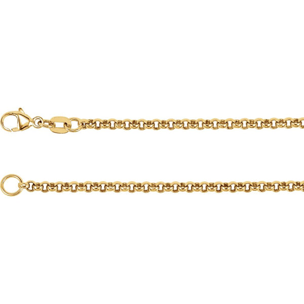 18k Yellow Gold 2.5mm Rolo 16" Chain