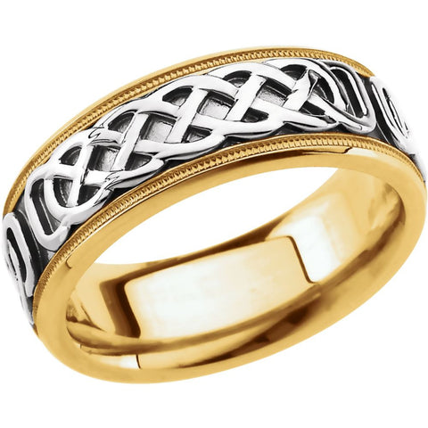 14K Yellow & 14k White Gold 7mm Band Size 7