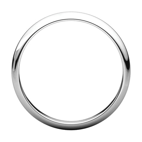 Sterling Silver 3mm Half Round Band, Size 6