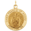 15.00 mm St. Francis of Assisi Medal in 14K White Gold