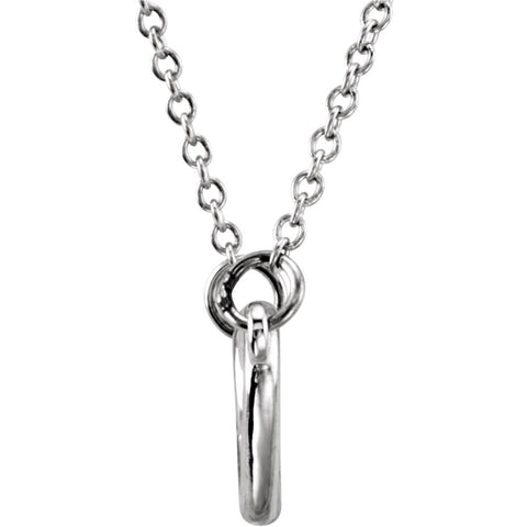 14k White Gold Double Heart 16-18" Necklace
