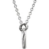 14k White Gold Double Heart 16-18" Necklace