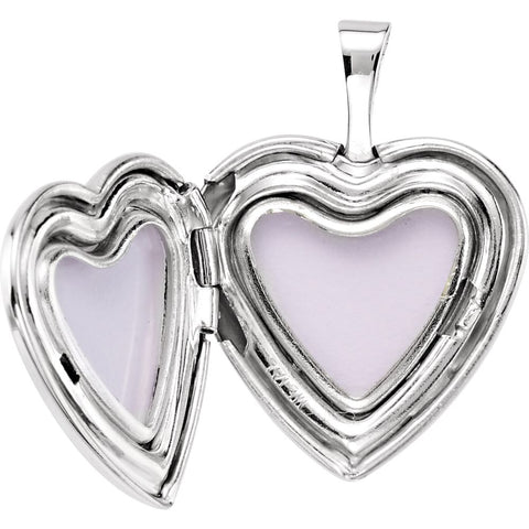 Sterling Silver Heart Locket with Cross