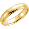 14k Yellow Gold 5mm Half Round Edge Comfort-Fit Hammer Finish Band, Size 9
