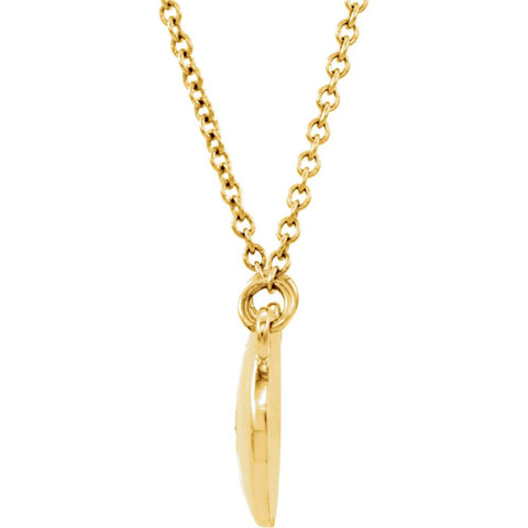 14k Yellow Gold .02 CTW Diamond Domed 16.5" Necklace