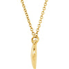 14k Yellow Gold .02 CTW Diamond Domed 16.5" Necklace
