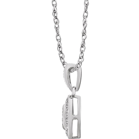 14k White Gold 1/6 CTW Diamond 18" Necklace