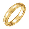 14k Yellow Gold 5mm Half Round Comfort-Fit Milgrain Wedding Band for Men, Size 11