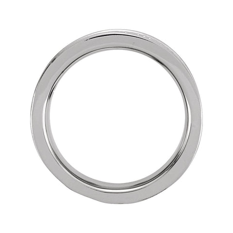 14k White Gold Leaf Design Band, Size 8