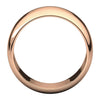 14k Rose Gold 10mm Half Round Band, Size 7