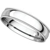 Platinum 4mm Light Comfort Fit Milgrain Band , Size 10
