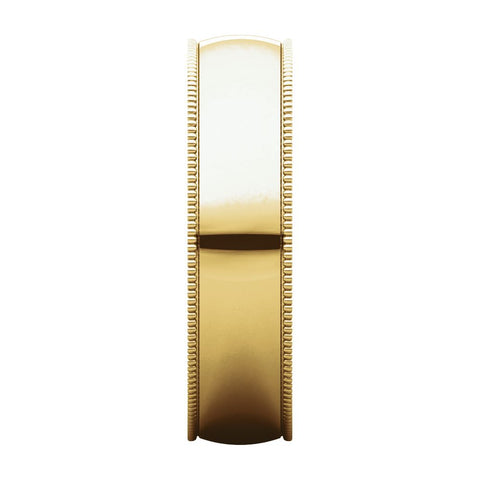 14k Yellow Gold 5mm Light Milgrain Band, Size 10