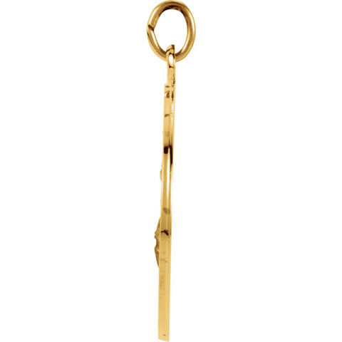14k Yellow Gold 22mm Round St. Florian Medal