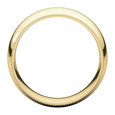 18k Yellow Gold 8mm Milgrain Comfort Fit Band, Size 10.5