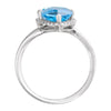 14k White Gold Swiss Blue Topaz & 1/5 CTW Diamond Ring, Size 7