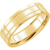 14k Yellow Gold 6mm Flat Comfort-Fit Milgrain Band, Size 9