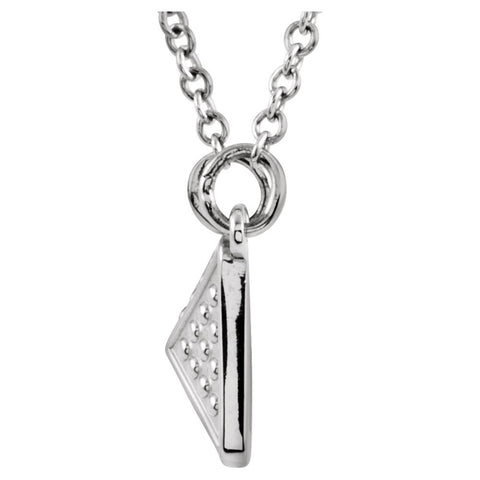 14k White Gold Granulated Design 18" Necklace