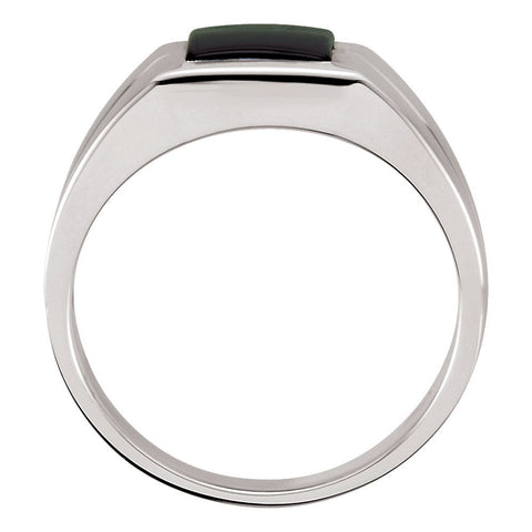 Sterling Silver 8mm Square Onyx Ring, Size 11