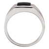 Sterling Silver 8mm Square Onyx Ring, Size 11