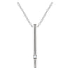14k White Gold 0.015 ctw. Diamond Bar 16-18-inch Necklace