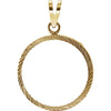 Diamond-Cut Tab Back Frame Pendant For U.S. $5.00 Coin in 14K Yellow Gold