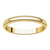 14k Yellow Gold 2.5mm Milgrain Band, Size 6.5