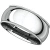14k White Gold 8mm Milgrain Comfort Fit Band, Size 9