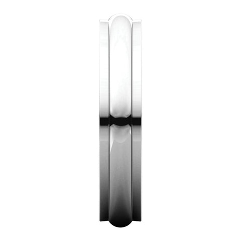 Sterling Silver 4mm Half Round Edge Band, Size 11
