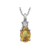 14K White Gold Citrine & 0.02 CTW 18-Inch Necklace