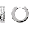 14K White Gold 1/6 CTW Diamond Hoop Earrings
