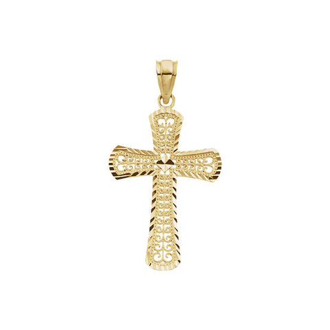 14k Yellow Gold 26.5x18mm Cross Pendant