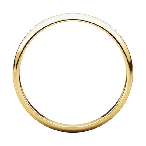14k Yellow Gold 2.5mm Half Round Light Band, Size 6