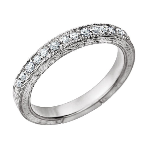 14k White Gold 1/5 CTW Diamond Band, Size 7