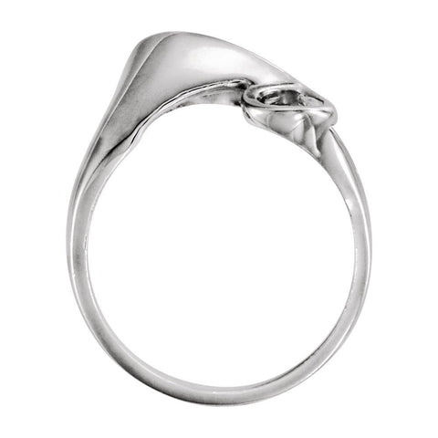 14k White Gold Freeform Ring, Size 6
