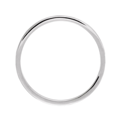 14k White Gold 2mm Flat Band with Hammer Finish Size 7