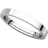 14k White Gold 2.5mm Flat Comfort Fit Band, Size 10